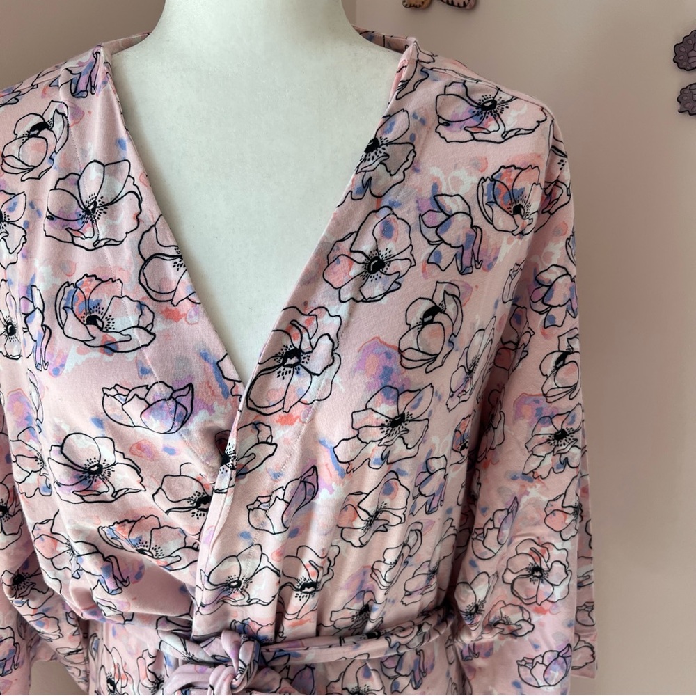 Vera Bradley Floral Pink Knit Robe